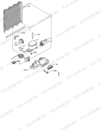 Взрыв-схема холодильника Zanussi ZI5075F - Схема узла Freezer cooling system